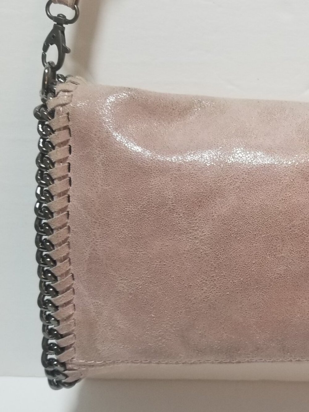 Lavorazione Artigiana Genuine Leather Crossbody Bag Mauve Italy Clutch - Picture 15 of 15